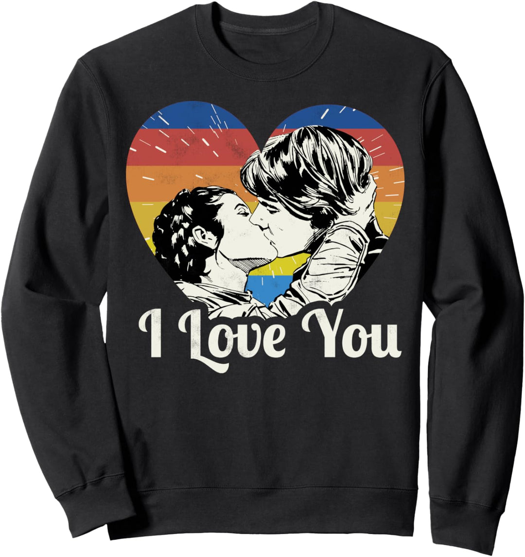 Star Wars Han & Leia I Love You Retro Heart Poster Sweatshirt