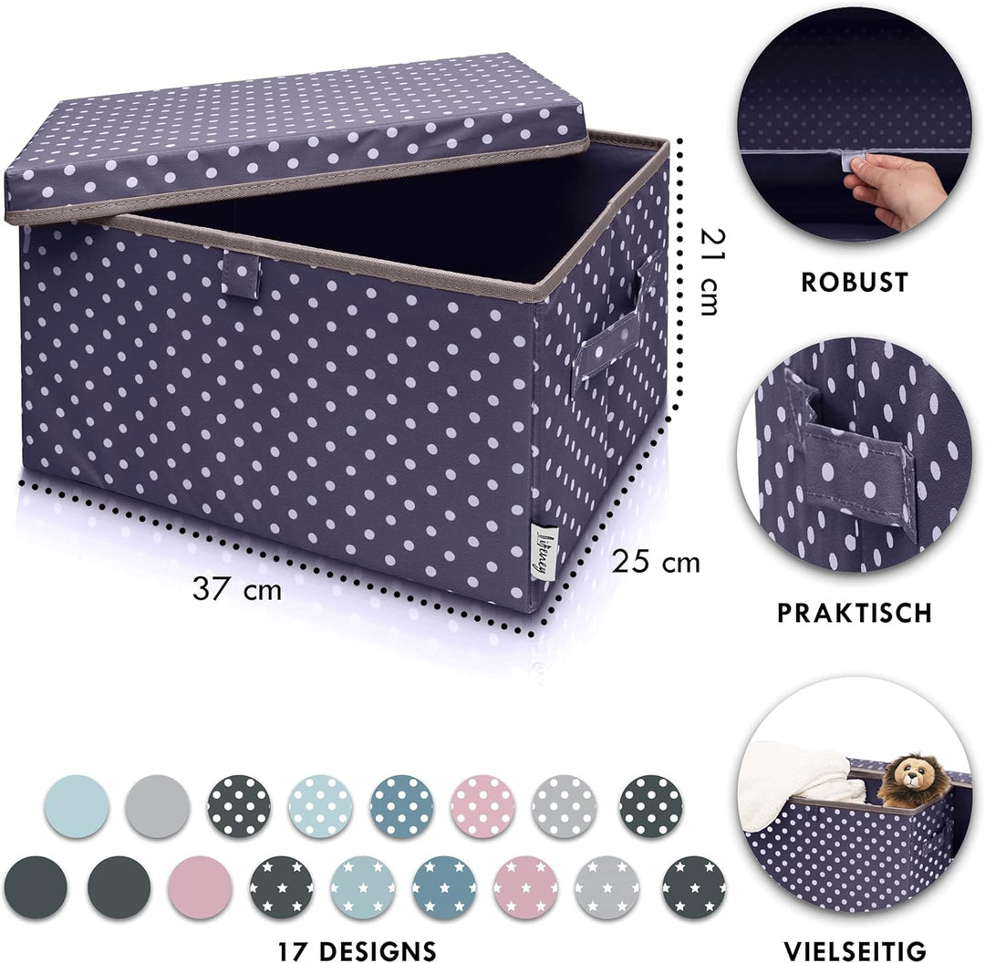 2-Set Aufbewahrungsbox Kinder (37x25x21cm) I Aufbewahrungskorb für Kinderzimmer und Wohnbereich I Ki