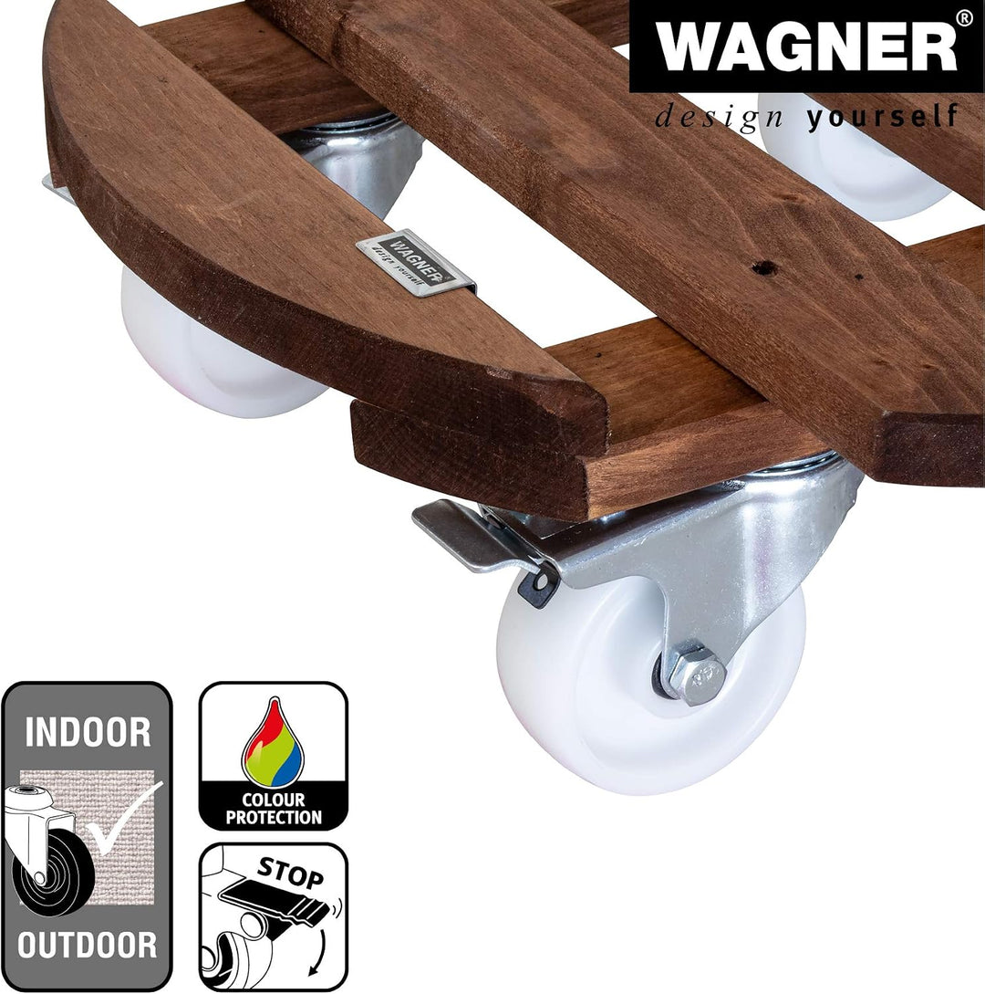 Wagner Pflanzenroller GIGANT Big Ø 45 x 13 cm I Blumenroller für Aussenbereich + Innenbereich I Kübe