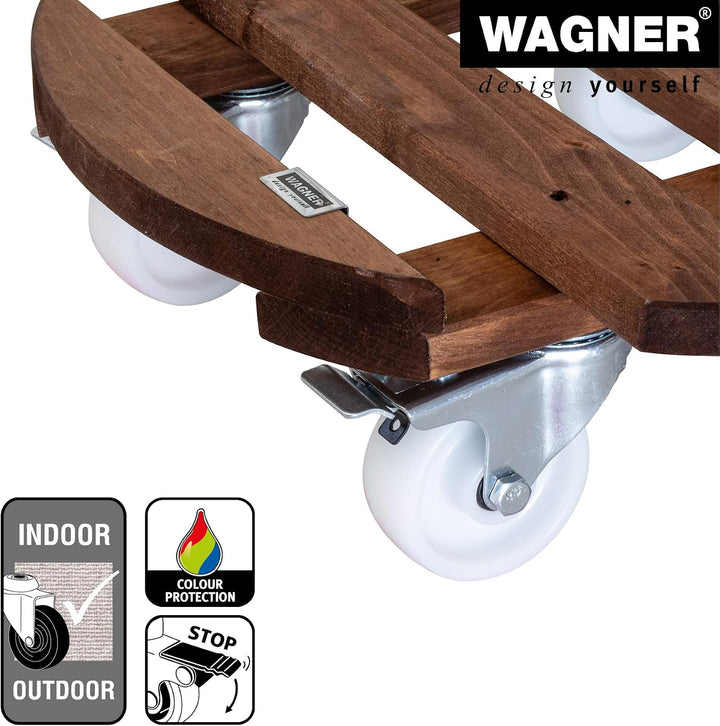 Wagner Pflanzenroller GIGANT Big Ø 45 x 13 cm I Blumenroller für Aussenbereich + Innenbereich I Kübe