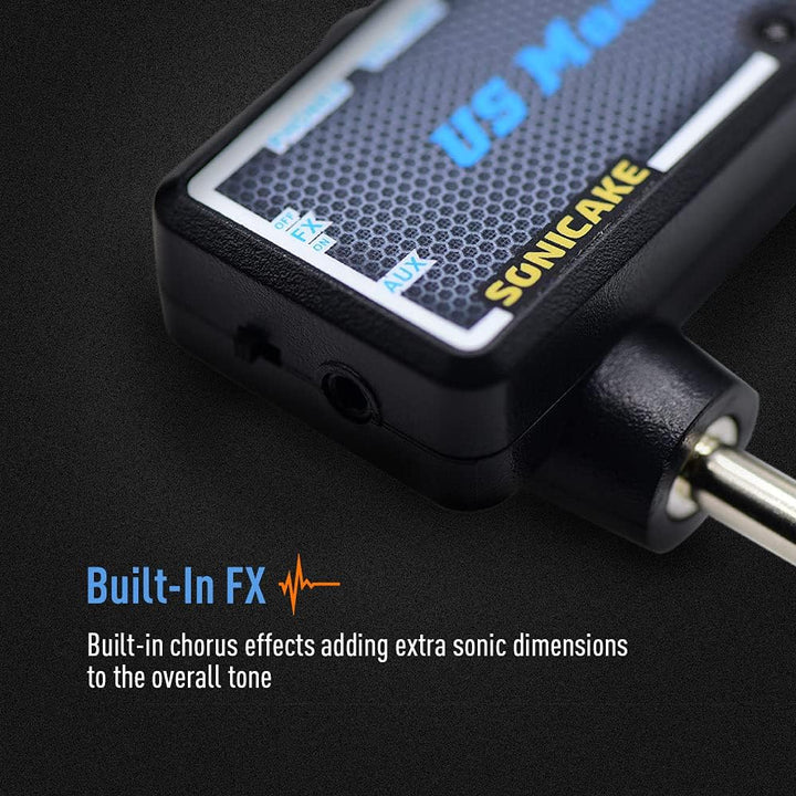 SONICAKE Mini Verstärker Gitarren Chorus Effekt AMP Kopfhörer Verstärker Pocket wiederaufladbar Gita