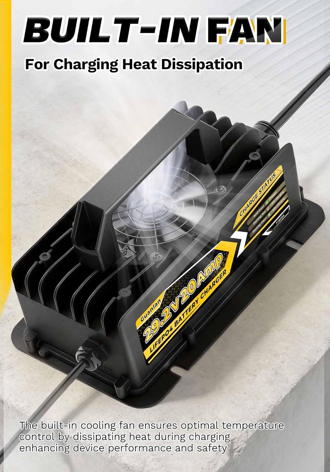 29,2V 20A Lithium Batterie Ladegerät für 24V(25,6V) LiFePO4 Batterie, 24V AC-DC Lithium LiFePO4 Batt