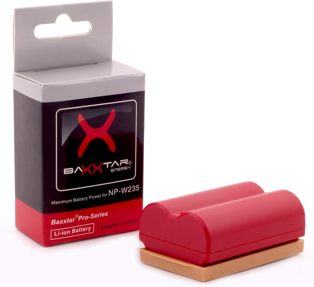 Baxxtar NP-W235 2400mAh Kamera-Akku Pack mit aktivem NTC-Sensor - mit Ladegerät Mini 18882 USB Dual