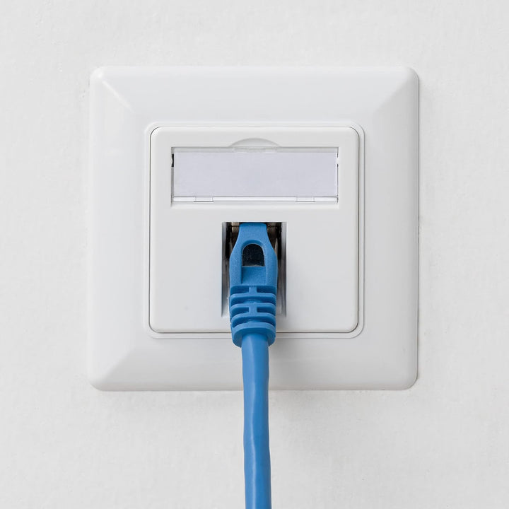 kwmobile Keystone Dose Modul Set - 5X Keystone Modul 5X Netzwerkdose 1-Port CAT 6A Kabel - 10Gibt/s