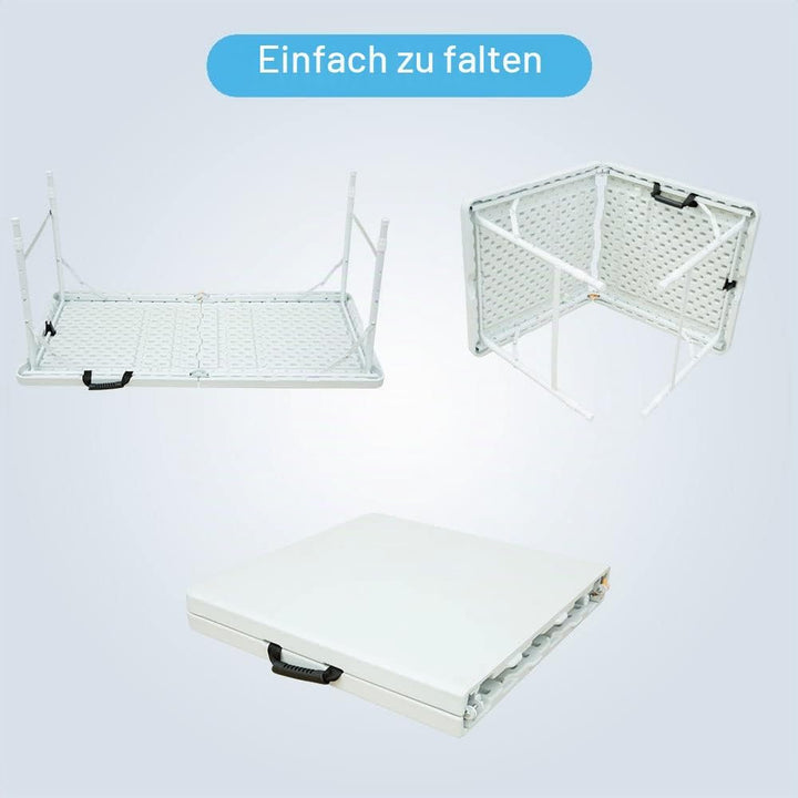 Klapptisch aus Kunststoff, tragbar, robust, weiss, für Camping, Party, Garten, Abendessen, Küche, Ar