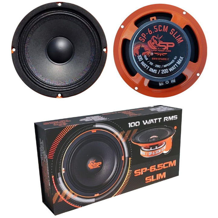 SP Audio 2 MIDRANGE SP6.5CM-Slim Lautsprecher 16,50 cm 165 mm 6,5" Durchmesser 100 watt rms 200 watt