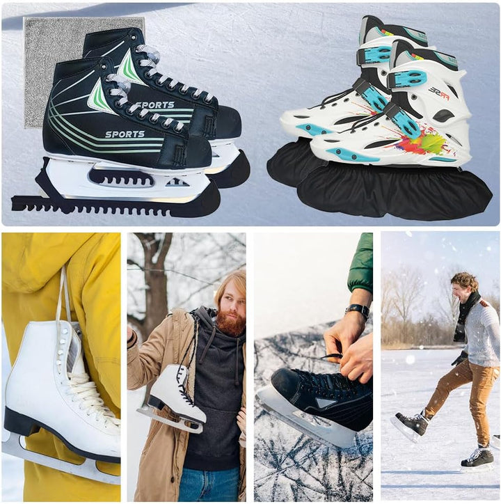 songyea Kufenschoner Schlittschuhe, Verstellbare Eishockey Schlittschuhe Kufenschoner, 1 Paar Elasti