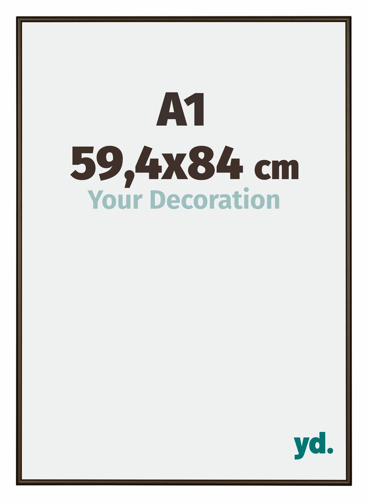 yd. Your Decoration - Bilderrahmen DIN A1 59,4x84 cm - Bilderrahmen aus Aluminium mit Acrylglas - An
