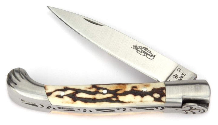 Thiers-Issard Voyageur - 10 cm Jakobsweg Taschenmesser - Griff Hirschhorn - Messer Klinge 8,5 cm 12C