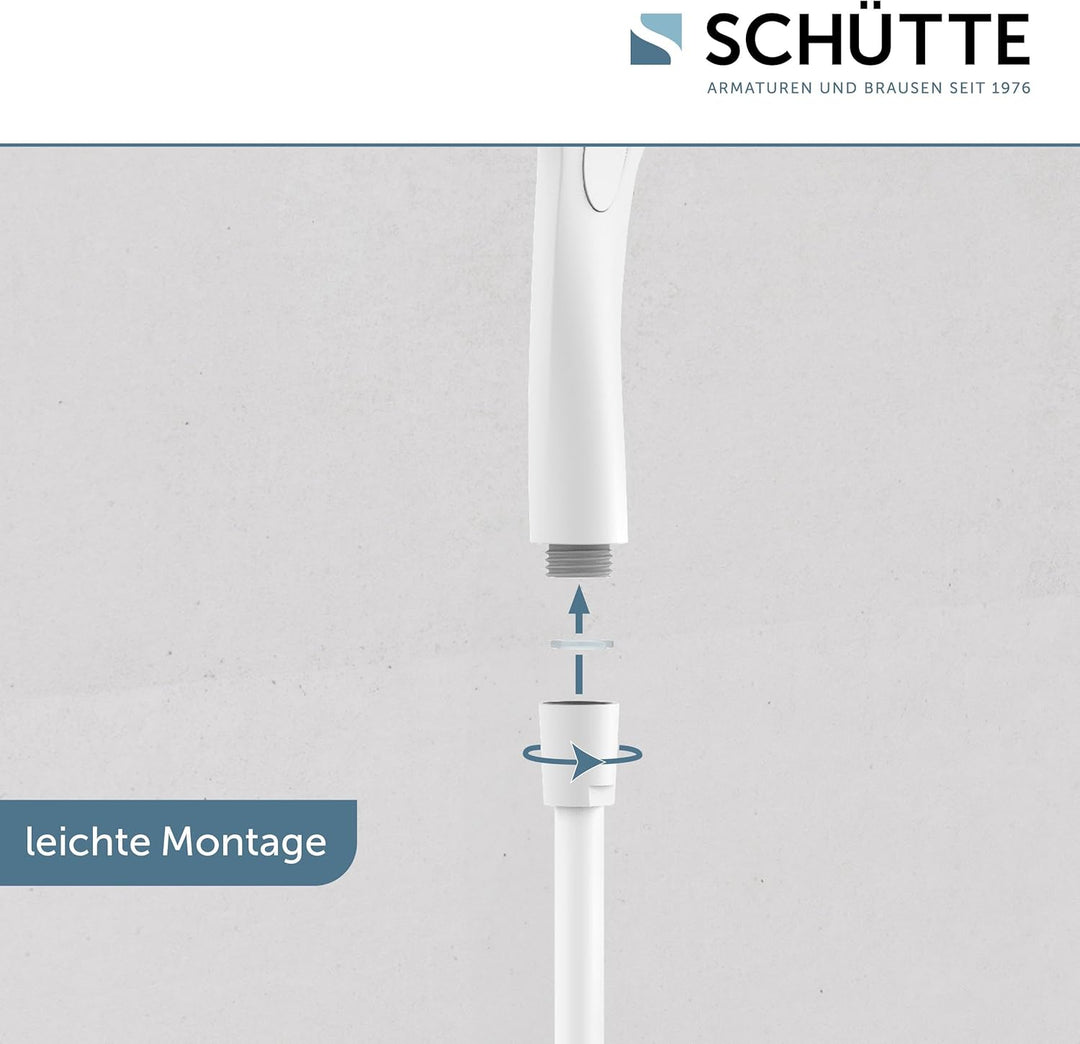 SCHÜTTE Handbrause CAPRI mit Samtstrahl-Technologie | Duschkopf mit über 300 Düsen und 3 einstellbar