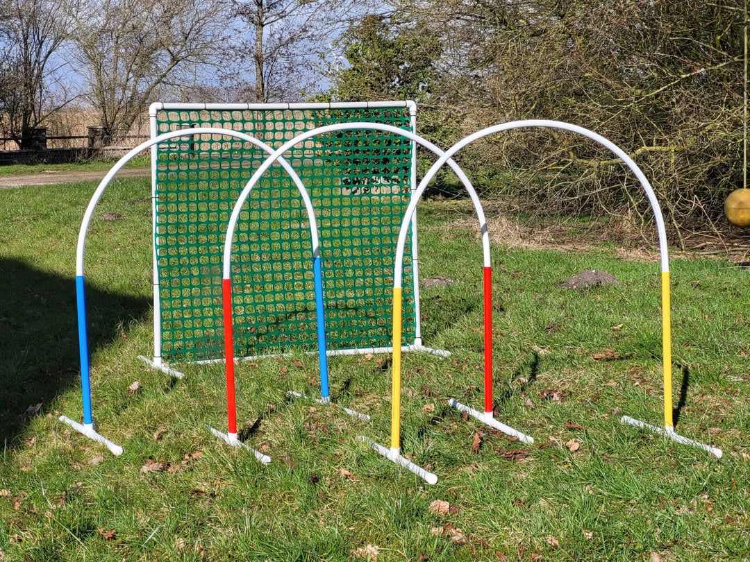 Generisch HOOPERS Agility Combi - Set / 1 Gate grün / 3 Hoopers Bögen, rot - blau - gelb/Gatter/Tren