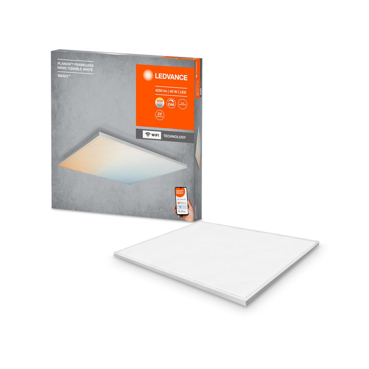 LEDVANCE Smarte LED Deckenleuchte, Panel für Innen mit WiFi Technologie, Lichtfarbe änderbar (3000K-