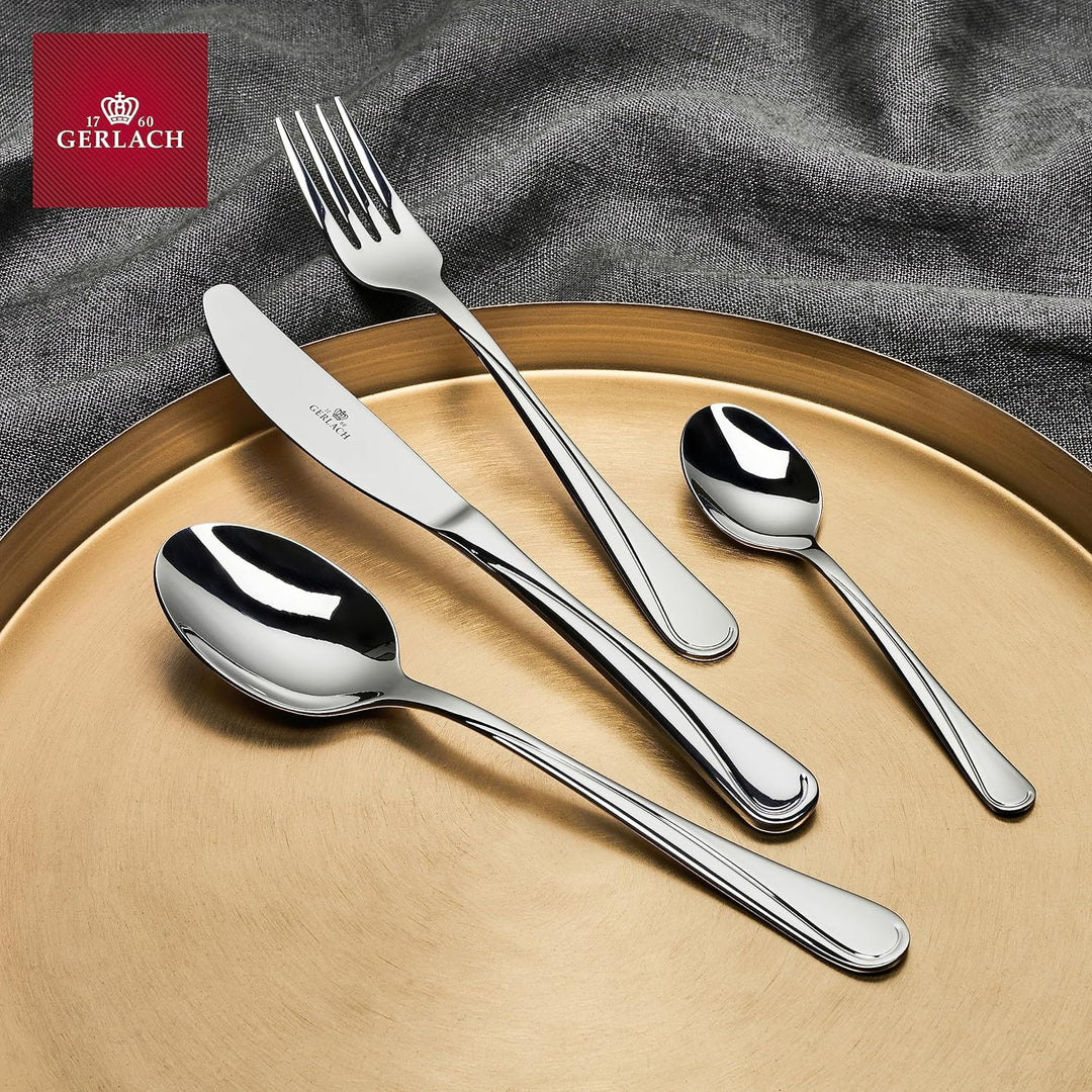 Gerlach Mango Besteck-Set 6 Personen Spülmaschinenfest Essbesteck Edelstahl Elegantes Besteck Messer