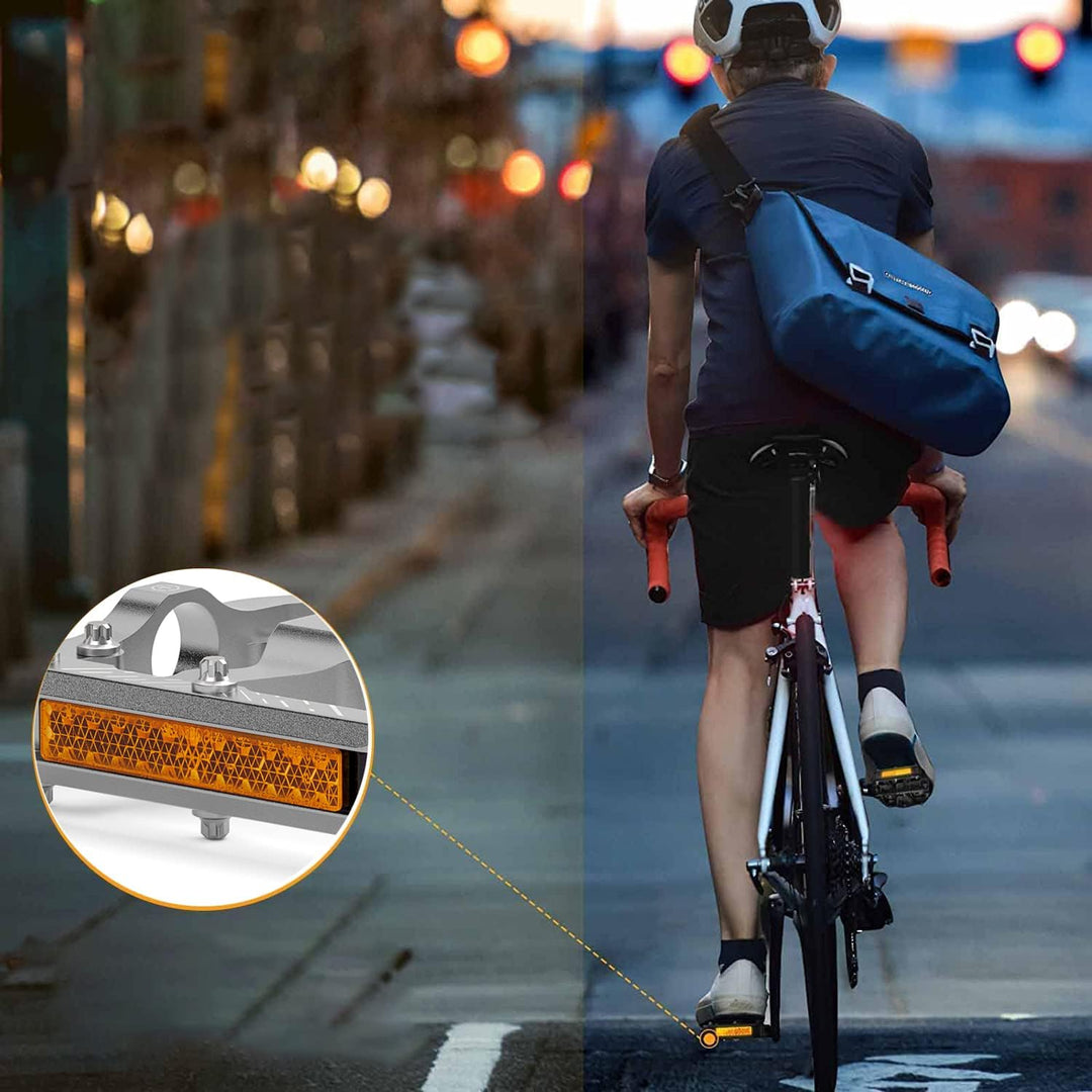 CXWXC Fahrradpedale mit Reflektoren 9/16 Zoll CNC Aluminium MTB Pedale Leichtgewichts, Antirutsch fü