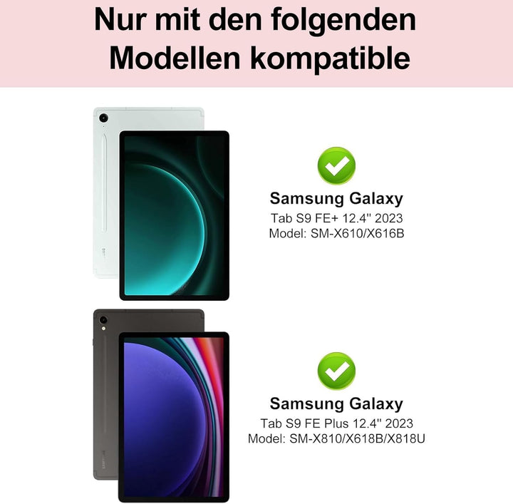 IVEOPPE Tastatur für Samsung Galaxy Tab S9FE Plus, Hülle mit Tastatur für Samsung Tab S9+ 12.4", Mag