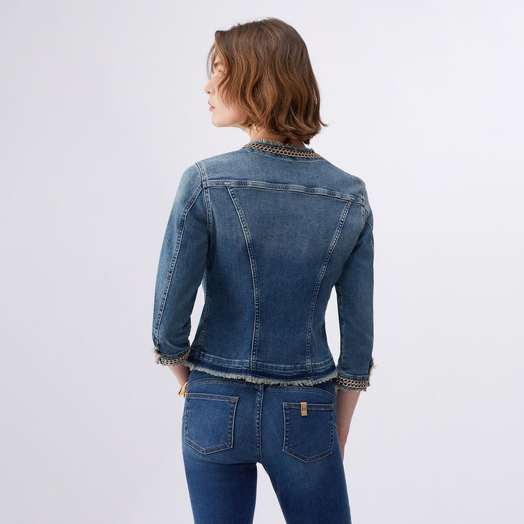 Liu Jo Damen Kate Jeansjacke 44 Blau (Den.blue Symbol Wash 77556), 44 Blau (Den.blue Symbol Wash 775