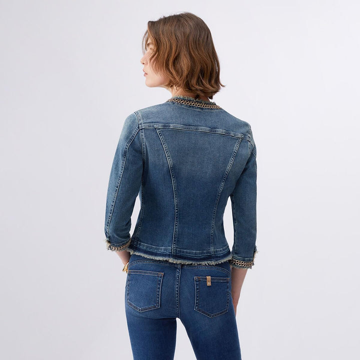 Liu Jo Damen Kate Jeansjacke 44 Blau (Den.blue Symbol Wash 77556), 44 Blau (Den.blue Symbol Wash 775
