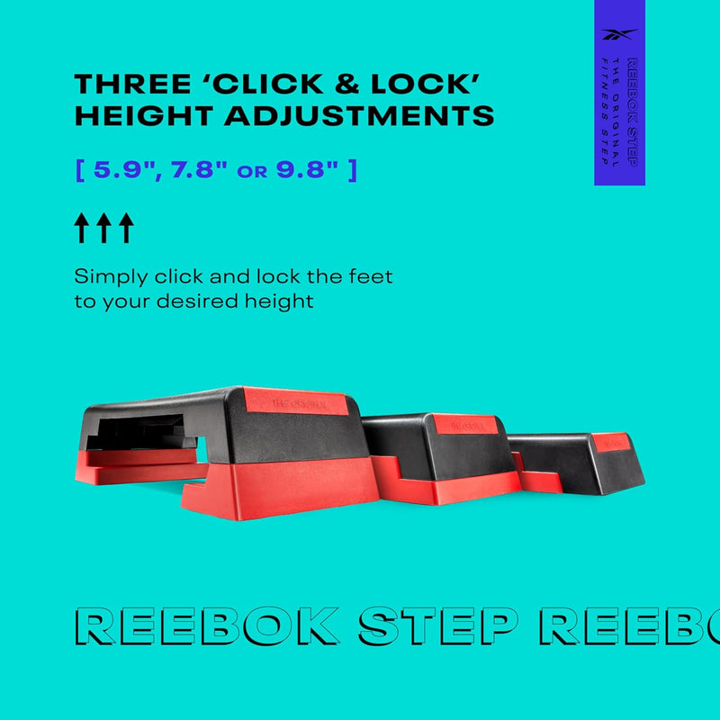 Reebok Fitness Mehrzweck-Schrittplattform für Aerobic, Krafttraining, für HIIT, Cardio, und allgemei