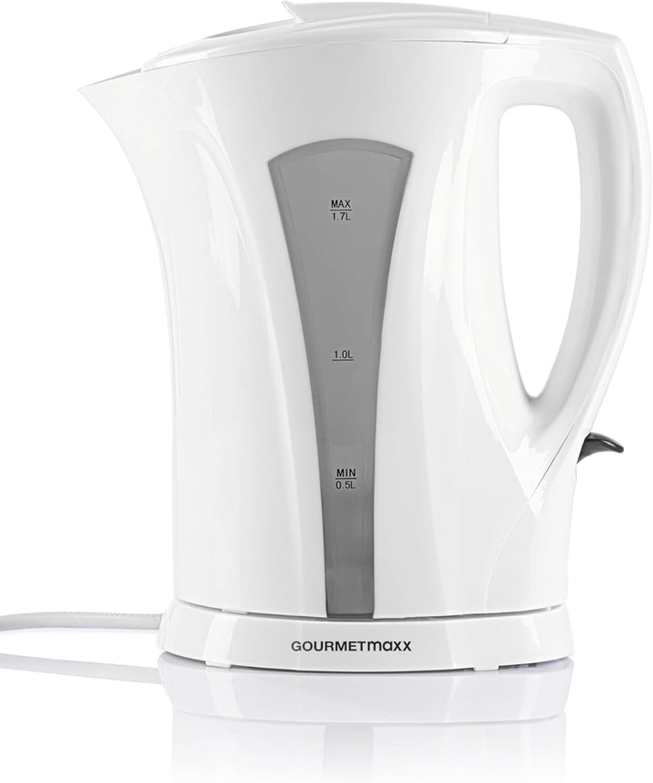 GOURMETmaxx Wasserkocher 1,7 l | Schlichtes Design, kabellose Flexibilität & automatische Abschaltun