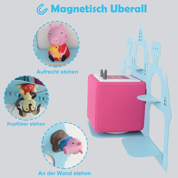 Klein Regal für Tonies, Magnetisch Waldregal fur Toniebox Wandhalterung, Metall Regal fur Tonie Figu
