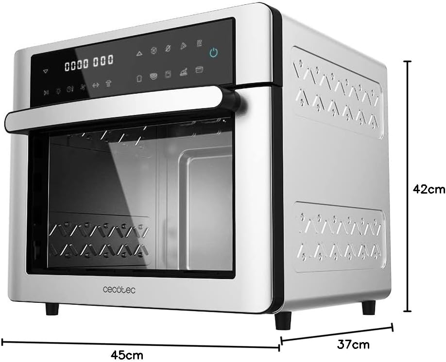 Cecotec Bake&Fry Touch Heissluftfritteuse. 14-25-30 Liter, Konvektion, Touchscreen (25 Liter, Stahl)