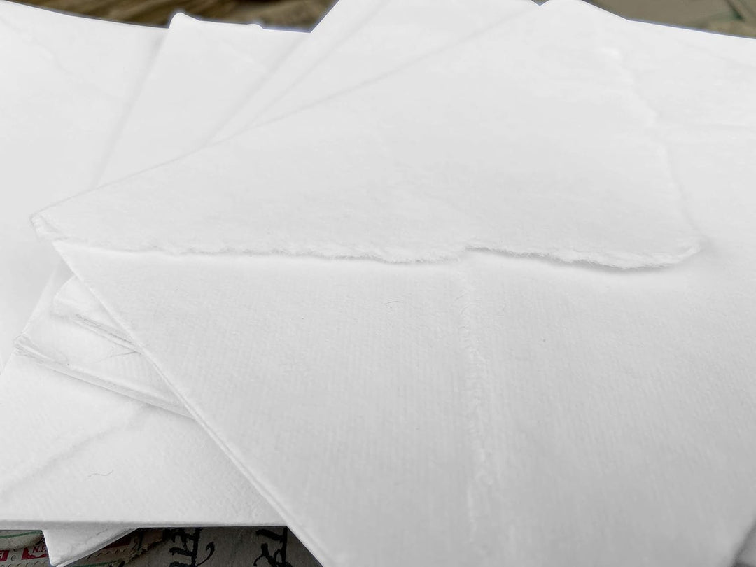 Wanderings Weisse Papierumschläge - Handgemachte Umschläge Mit Rauer Kante - 25 Stück - Für Grusskar