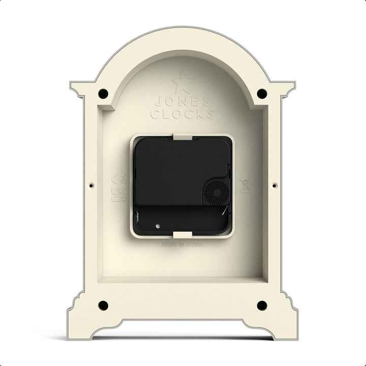 JONES CLOCKS® Bistro kaminuhr | Klassisches Design Einer kutschenuhr mit gebogenem Bogen | Grau | Ze