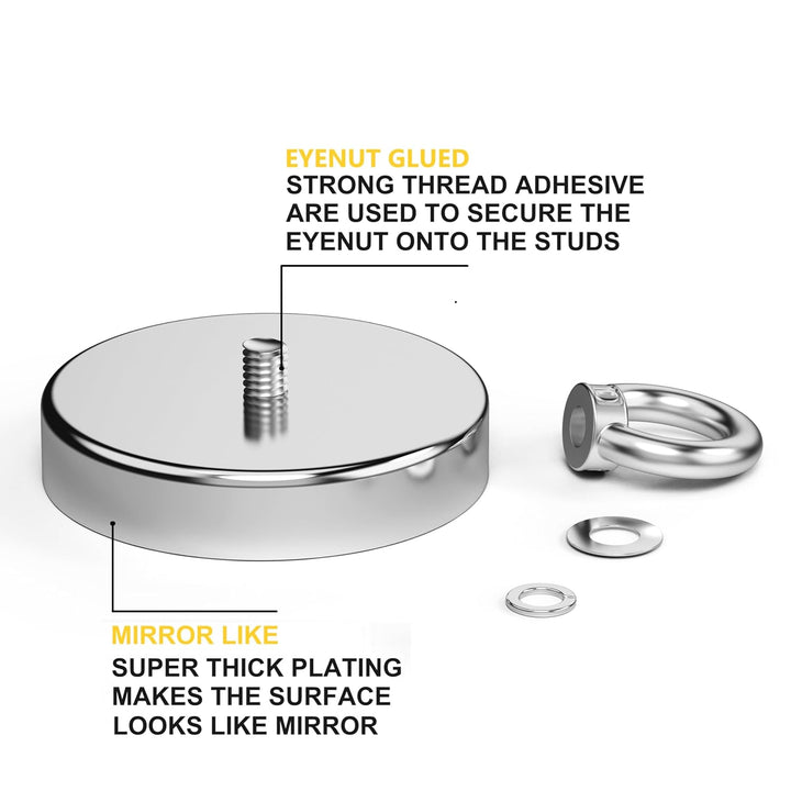 Magnetpro Fischermagnet über 420 kg Ziehkraft Superstarker Neodym Magnete, Schwerdacht Seltenerdmagn