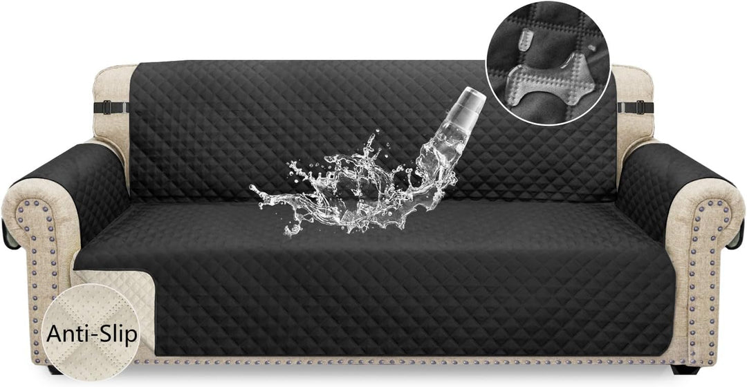 Granbest wasserdichte Sofabezug 3 Sitzer rutschfeste Couchbezug mit Elastischen Riemen, Waschbare So