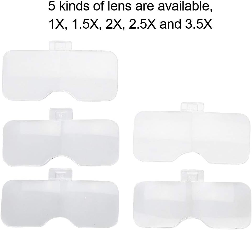 Dioche Lupenbrille mit Licht,USB-Aufladung 3 LED-Leuchten Headset Lupe Schmuckuhren Kopfbandlupe Sti