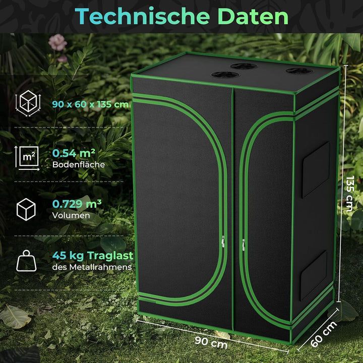 Grow Zelt für Pflanzen Zuchtzelt Gewächshaus Box Zuchtschrank Garten Anzucht Gemüse Kräuter Grow Sch