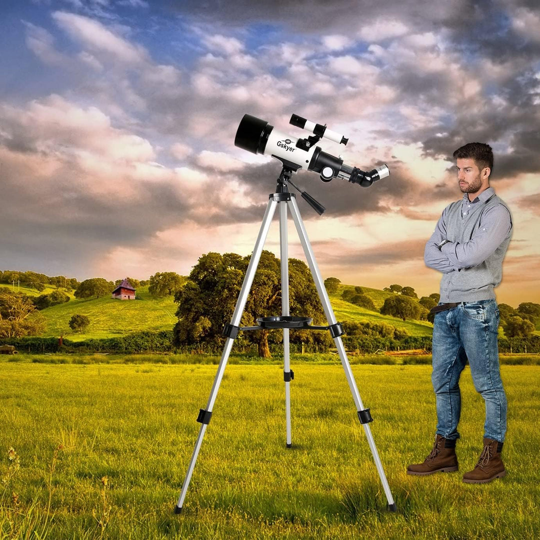 Gskyer Teleskop, 70 mm Öffnung 400 AZ-Mount Astronomisches Refraktions für Kinder und Anfänger- Reis