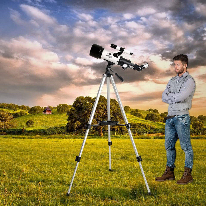 Gskyer Teleskop, 70 mm Öffnung 400 AZ-Mount Astronomisches Refraktions für Kinder und Anfänger- Reis