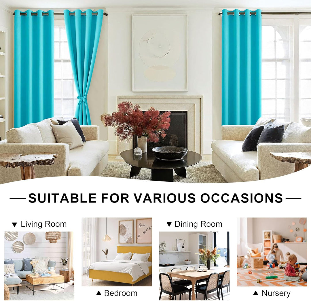 DWCN Vorhang Blickdicht Verdunkelungsgardinen mit Ösen 2 Stücke Thermogardine für Wohnzimmer,Schlafz