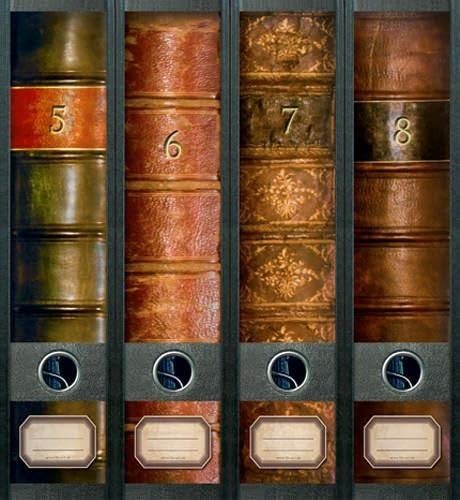 File Art - Ordnerrücken Design Etiketten - Motiv"Folio" für 12 breite + 12 schmale Aktenordner als K