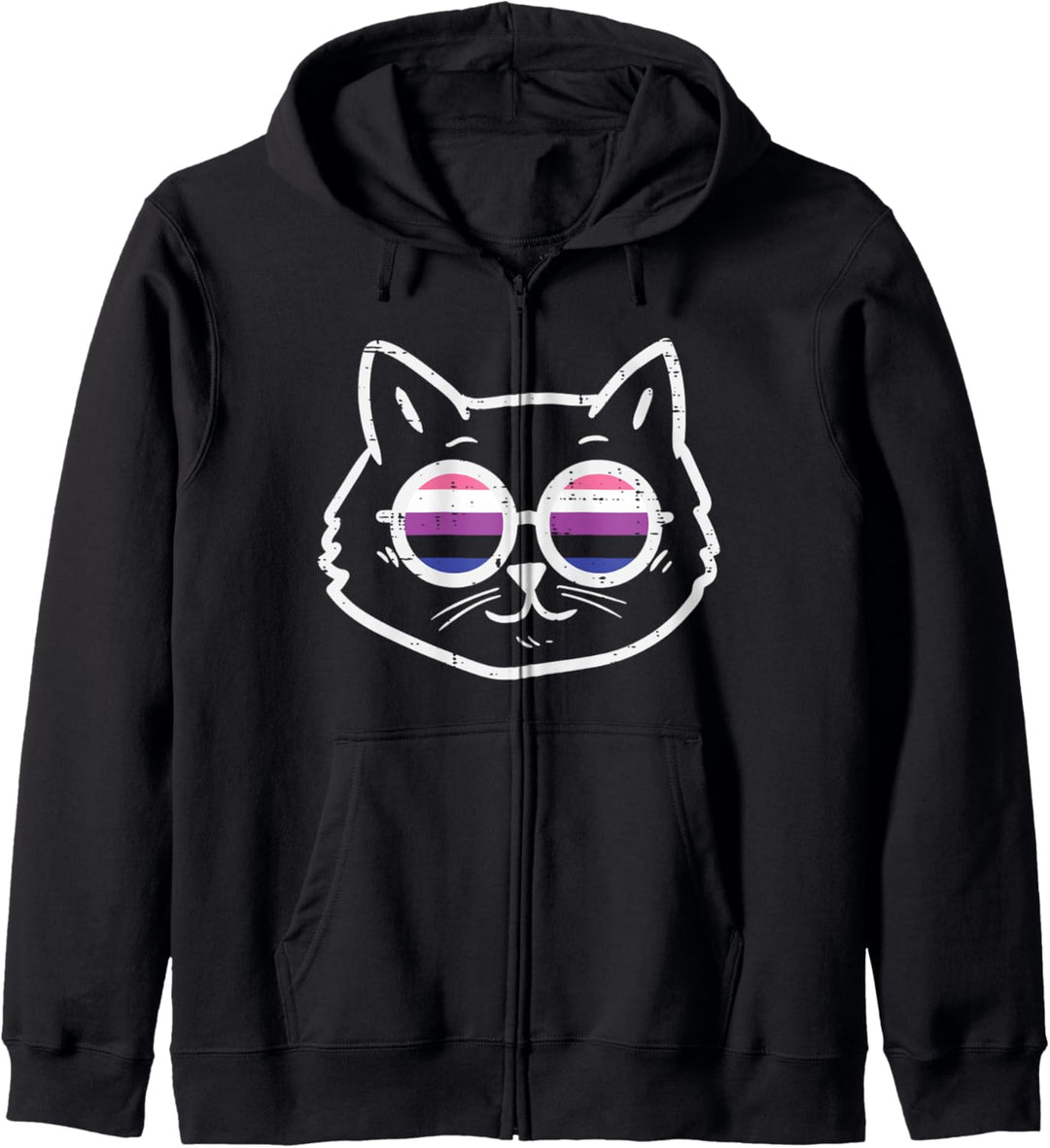 Purride Cat Kitten LGBTQ Genderfluid Flag Non-Binary Feline Kapuzenjacke