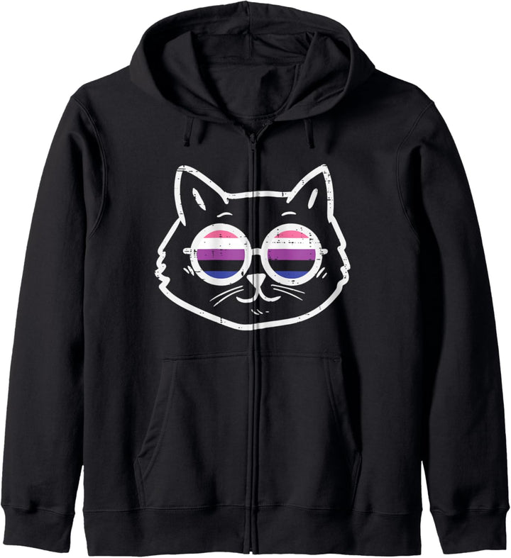 Purride Cat Kitten LGBTQ Genderfluid Flag Non-Binary Feline Kapuzenjacke