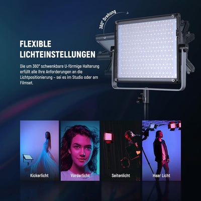 NEEWER RGB1200 60W RGB LED Videoleuchte Panel mit APP/2,4G Steuerung 22000Lux@0,5m/1% präzises Min D