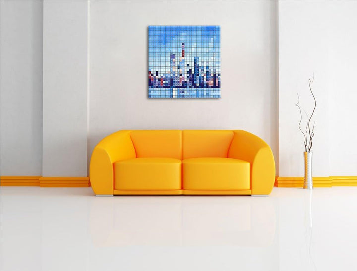 Matrix Los Angeles, Format: 70x70 auf Leinwand, XXL riesige Bilder fertig gerahmt mit Keilrahmen, Ku