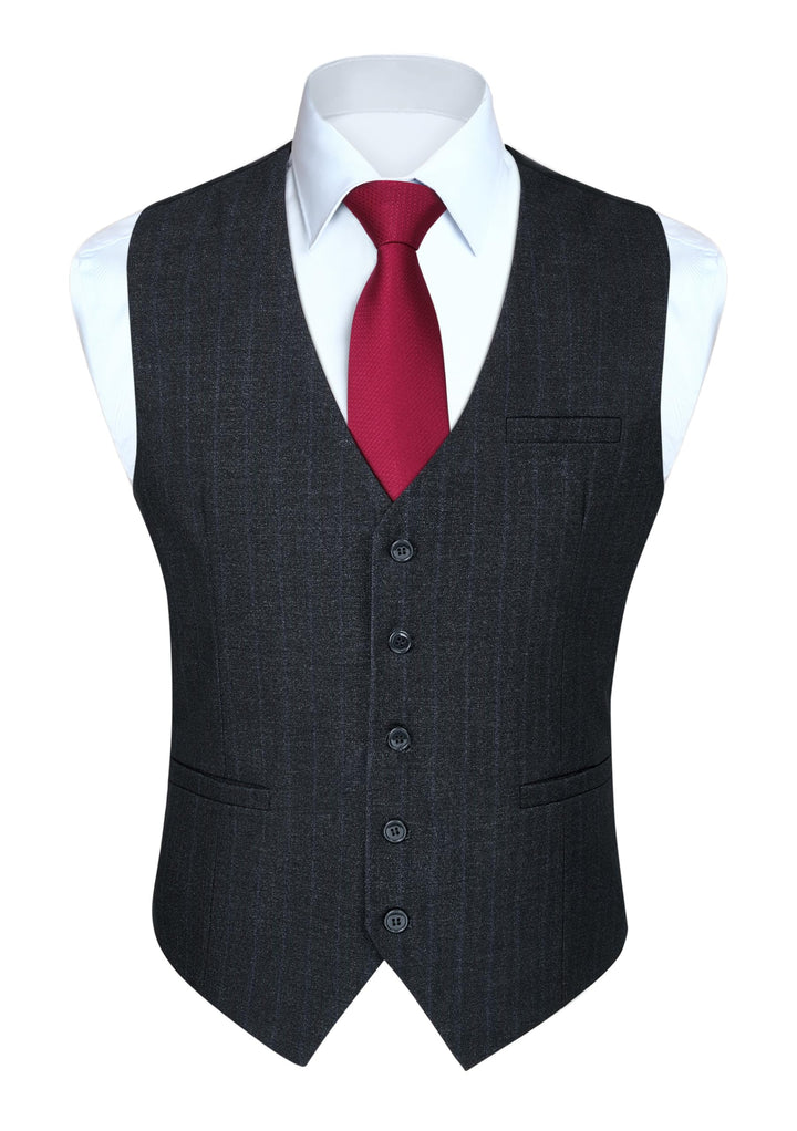 HISDERN Karierte Weste Herren Formale Klassische Weste Baumwolle Hochzeit Hahnentritt Anzugweste XS