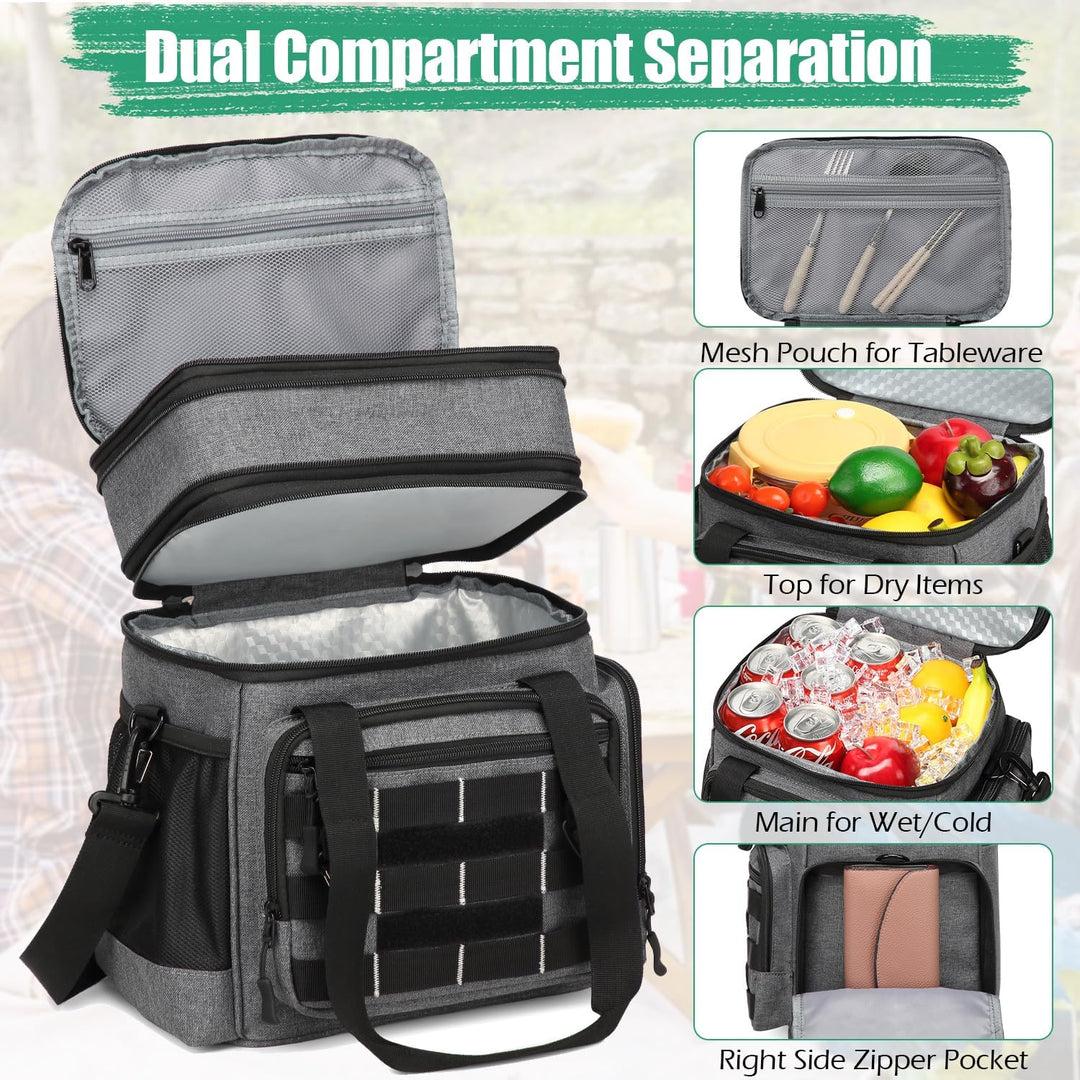 Kühltasche Picknicktasche erweiterbare Isoliertasche Lunchtasche Essen & Getränk Thermotasche für Sc
