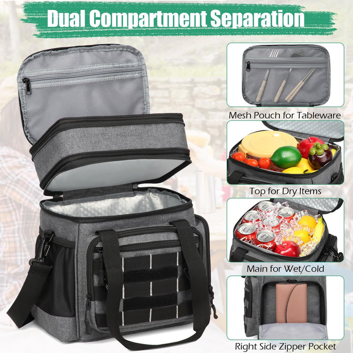 Kühltasche Picknicktasche erweiterbare Isoliertasche Lunchtasche Essen & Getränk Thermotasche für Sc