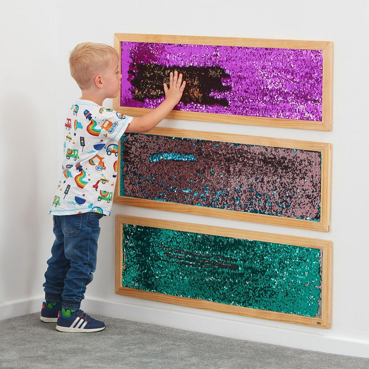 TTS - Pailletten-Wandboard, rechteckig - Kindergarten-Ausstattung Türkis, Türkis