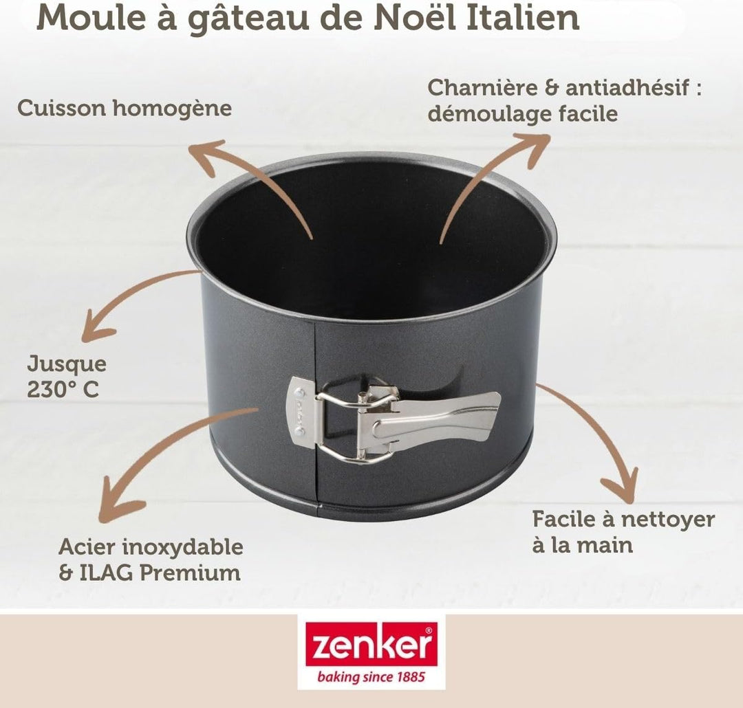 Zenker Springform Extra Hoch – 18cm Durchmesser – Black Metallic Stahlblech mit Antihaftbeschichtung