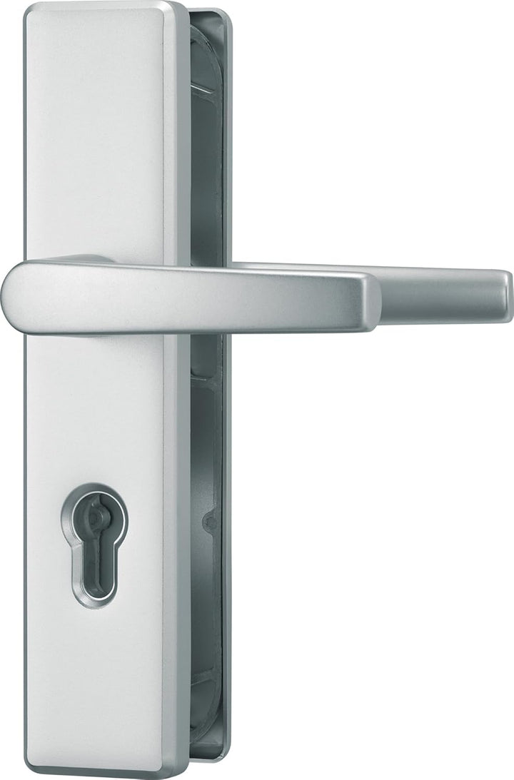 ABUS Tür-Schutzbeschlag KLS114 F1, mit beidseitigem Drücker, aluminium, 21033 F1 Aluminium Beidseiti