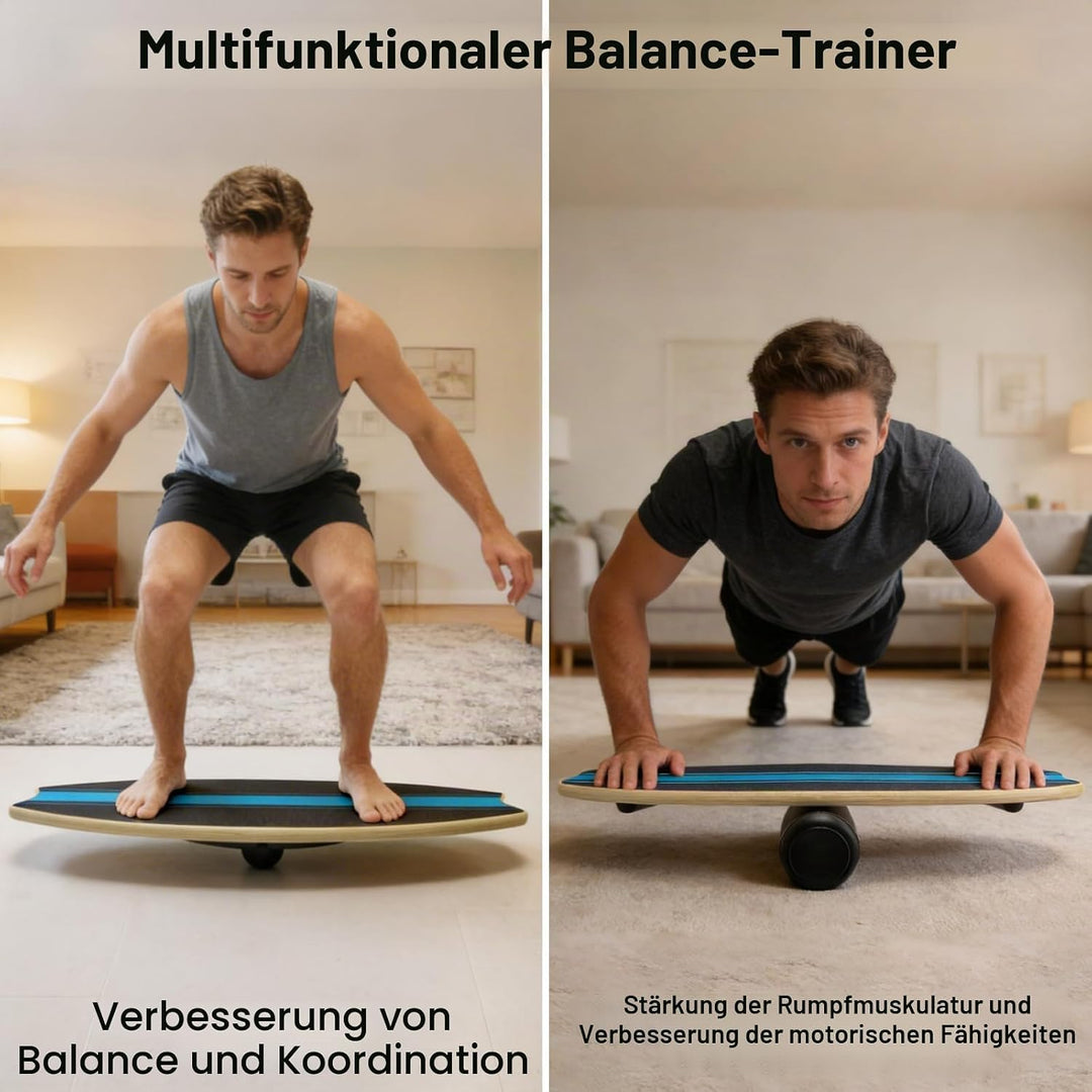 Diesisa Balance Board Erwachsene: 7-in-1 Balance boards Wackelbrett - Holz Balance Board Set Mit Rol