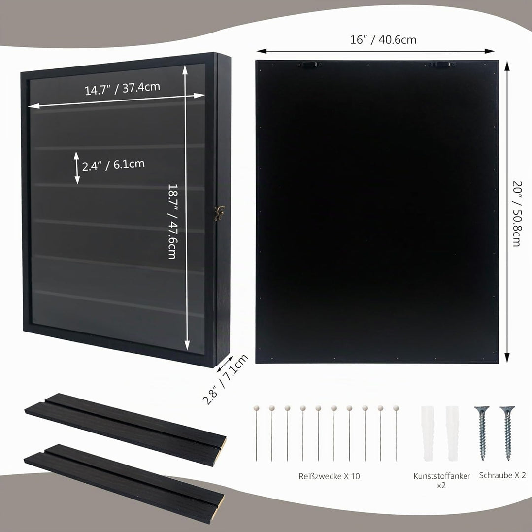 GraduationMall 3D Bilderrahmen mit Abnehmbaren Regalen 40x50cm Tief Objektrahmen zum Befüllen für Mi
