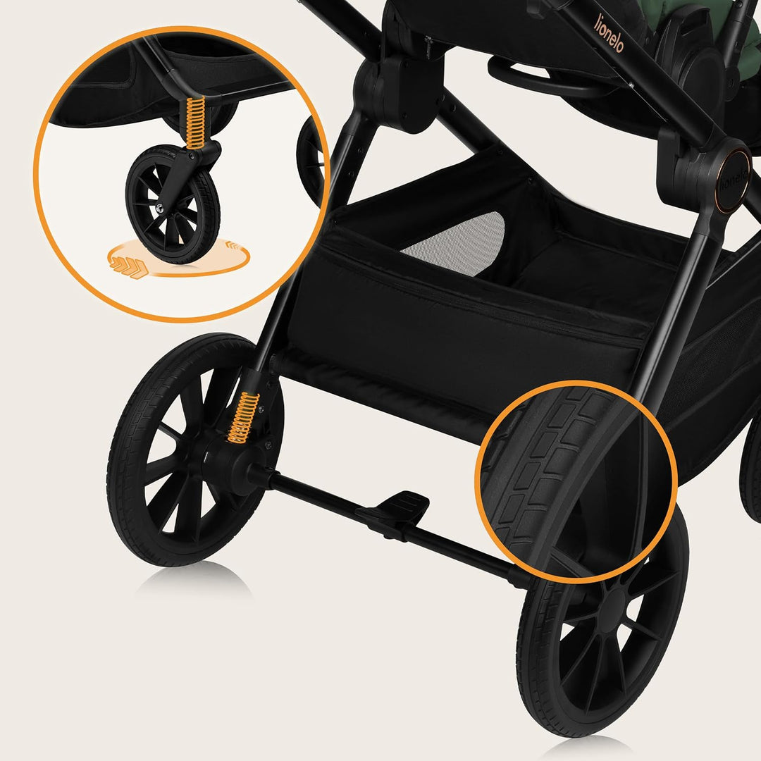 Lionelo Layla Kinderwagen 2 in 1 Kombikinderwagen (0-4 Jahre, bis 22 Kg), Babywanne und Sportsitz, W
