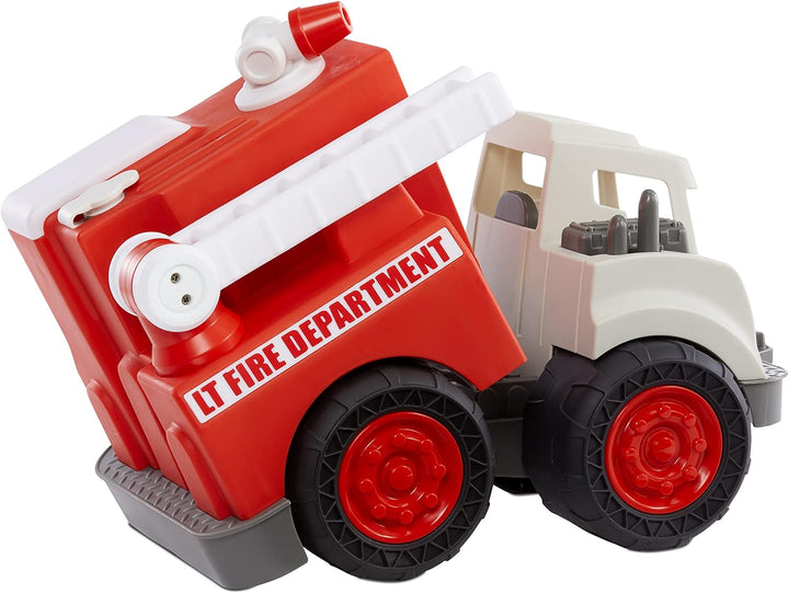 little tikes 655791EUC Dirt Digger Feuerwehrwagen für Kleinkinder-Spritzt Wasser-Ausziehbare, drehba