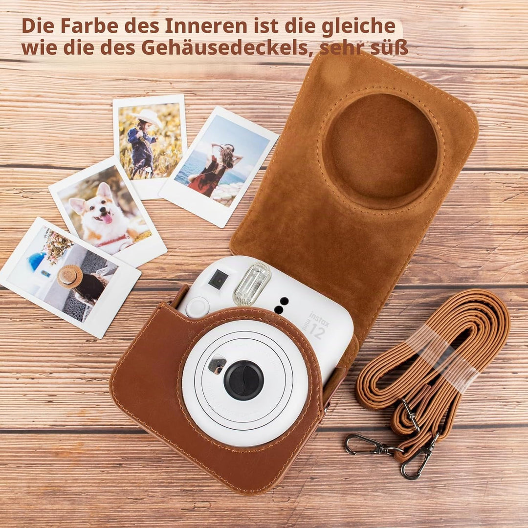 MUZIRI KINOKOO Protective Case for Fuji/Fuji Instax Mini 12 Instant Film Camera - PU Leather Mini 12